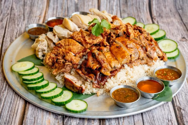 Medium Chicken Rice Platter — serving example